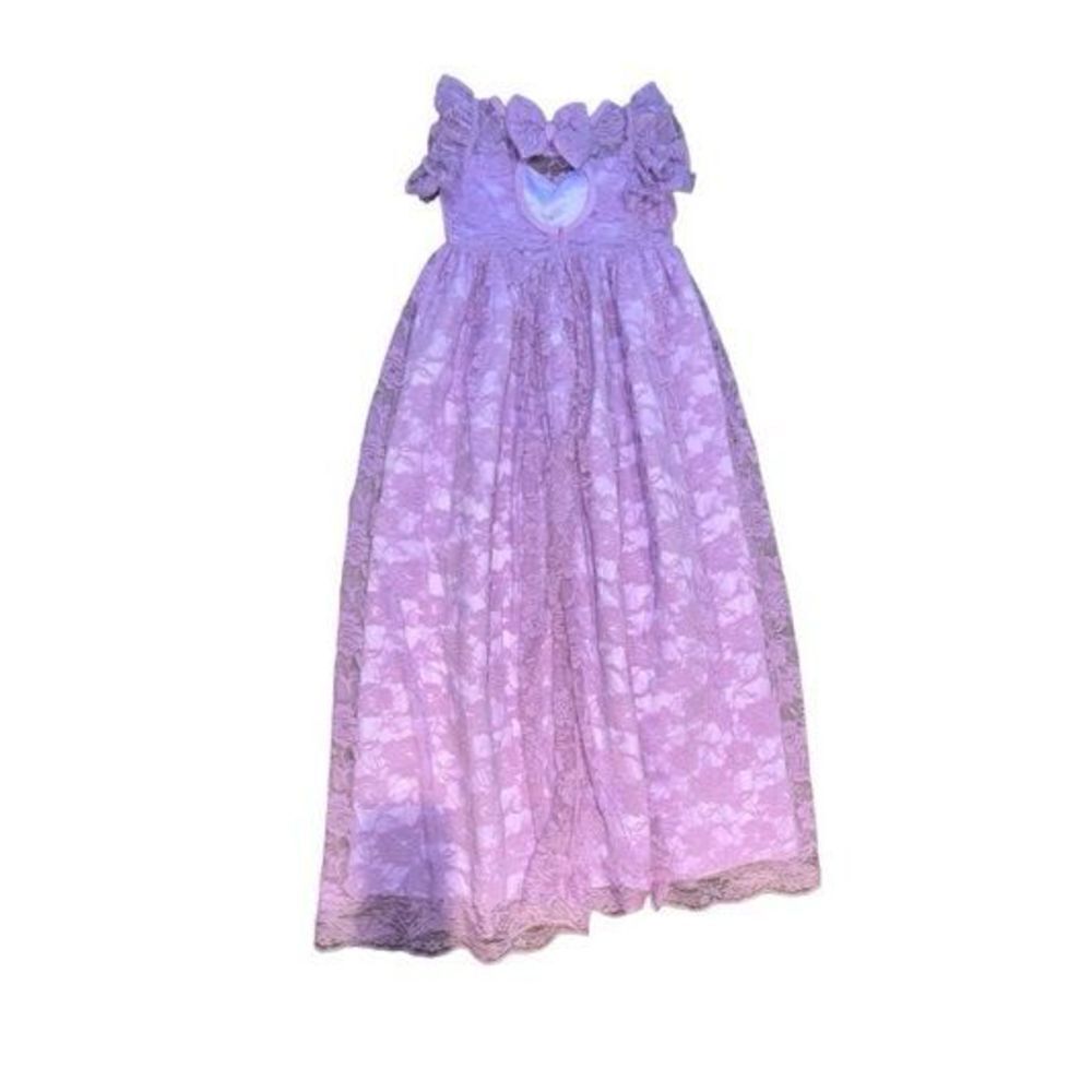 Enchanted Bloom: Just Couture Lilac Lace Long Floral Dress (8/10, Nwot)